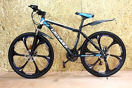 Mountain Bike : Junior Black & Blue Mountain Bike 26 '' Ruota 21 Velocità Telaio In Acciaio Freni A Disco Bambino & Ragazze