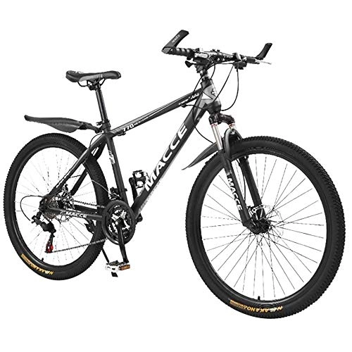 Mountain Bike : JXINGY Mens Mountain Bike Ingranaggi con Telaio in Acciaio al Carbonio Rinforzato Freni a Doppio Disco Sedile Regolabile Mountain Bike per Studenti Adulti