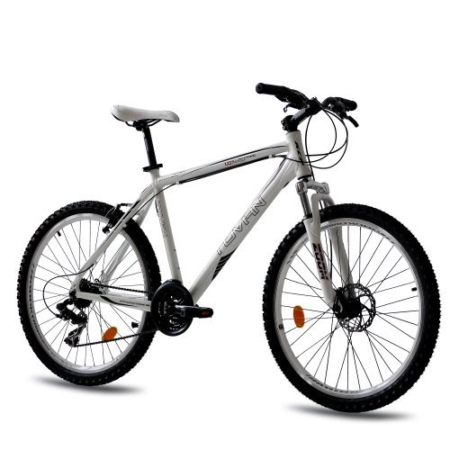 Mountain Bike : KCP - Bicicletta da uomo in alluminio, 26", Tovian, cambio Shimano a 21 marce, 66, 0 cm, colore: Bianco