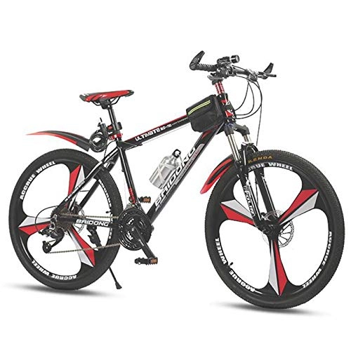 Mountain Bike : LBWT Outdoor Mountain Bike, 26 Pollici City Road Bicicletta, Acciaio al Carbonio Corpo, 27 velocità, Articoli da Regalo (Color : Red)