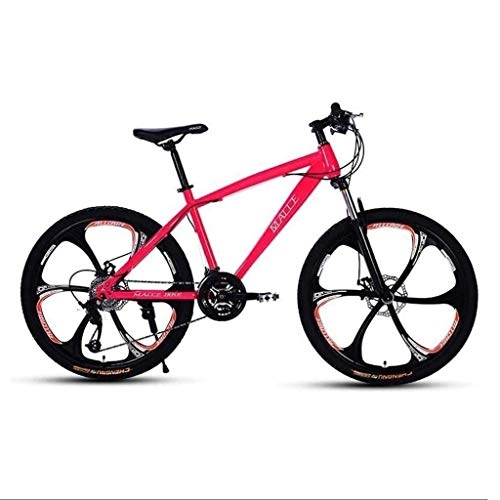 Mountain Bike : LC2019 26 Pollici for Adulti Neve Bici, Mens Tire Mountain Bike, Dual Shock Assorbimento Bikes Doppio Disco Freno, Spiaggia Bicicletta (Color : Pink, Size : 21speed)