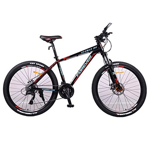 Mountain Bike : LDDLDG Mountain Bike 26" 27 velocità unisex bicicletta leggera telaio in lega di alluminio sospensione anteriore doppio freno a disco (colore: B)