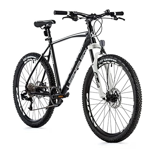 Mountain Bike : Leader Fox Factor - Mountain bike in alluminio da 26 pollici, 8 marce, freni a disco Rh, 36 cm, colore: Nero / Bianco