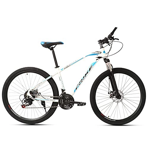 Mountain Bike : LHQ-HQ Mountain Bike per Adulti, 21 velocità, Ruota da 27.5 Pollici, Forcella Sospesa, Freno A Disco, Kit Cambio Shimano, Adatta per Altezza 5, 5-6, 5 Piedi, White Blue