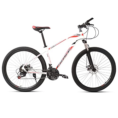 Mountain Bike : LHQ-HQ Mountain Bike per Adulti, 21 velocità, Ruota da 27.5 Pollici, Forcella Sospesa, Freno A Disco, Kit Cambio Shimano, Adatta per Altezza 5, 5-6, 5 Piedi, White Red