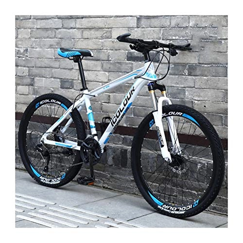 Mountain Bike : LHQ-HQ Ruota A Raggi Leggera in Alluminio da 24 Pollici per Mountain Bike 24 velocità, per Donne, Adolescenti, Adulti, Blue And White