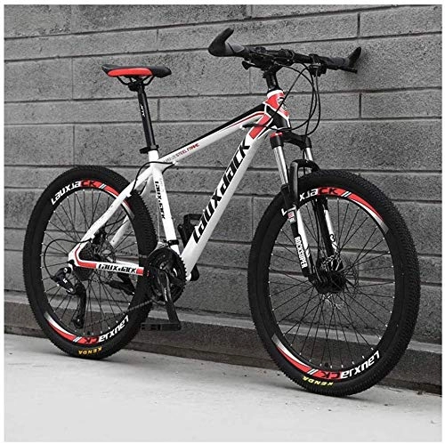 Mountain Bike : LHQ-HQ Sport all'Aria Aperta Mountain Bike 24 velocità 26 Pollici Doppio Freno a Disco Anteriore Sospensione Biciclette HighCarbon Acciaio, Bianco Sport all'Aria Aperta Mountain Bike