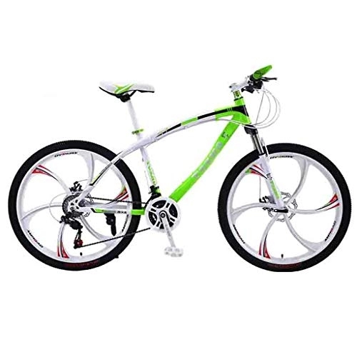Mountain Bike : LILIS Mountain Bike Mountain Bike MTB della Bici Adulta della Strada Biciclette for Uomini e Donne 24 / 26in Ruote Regolabile velocità Doppio Freno a Disco (Color : Green-26in, Size : 21 Speed)