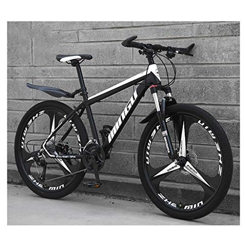 Mountain Bike : LIN 21 velocit Mountain Bike, 26 Pollici Ruote Alte Acciaio al Carbonio Outroad Biciclette Esterna Studente di Mountain Bike (Color : Black)