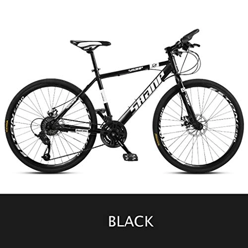 Mountain Bike : LIN 26 Pollici Mountain Bike, Alta Acciaio al Carbonio Outroad Biciclette 21-velocit for Adulti Esterna Student City Mountain Bike (Color : Black)