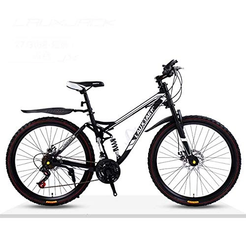 Mountain Bike : LJLYL Bicicletta da Mountain Bike, Sospensione Completa, Telaio in Acciaio al Carbonio, Forcella Anteriore Ammortizzante, Doppio Freno a Disco, C, 26 inch 21 Speed