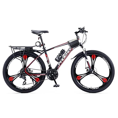 Mountain Bike : LZZB 26 Pollici Freno a Doppio Disco da Uomo Mountain Bike Telaio in Acciaio al Carbonio 24 velocità all'aperto Sport Ciclismo Bici da Strada cyclette / rosso / 24 velocità