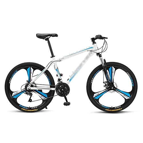 Mountain Bike : LZZB 26 Pollici Mountain Bike 24 / 27 velocità Forcella Ammortizzata MTB Bicicletta da Montagna con Telaio in Acciaio al Carbonio ad Alta Resistenza con Freno a Doppio Disco per Uomo e donna / Blu / 27