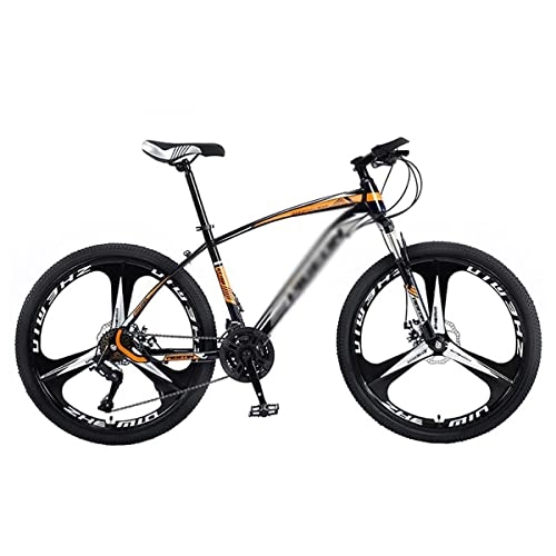 Mountain Bike : LZZB 26 Pollici Mountain Bike con Telaio in Acciaio ad Alto tenore di Carbonio 21 velocità con Freno a Disco e Freni a Disco Adatto per Uomini e Donne Appassionati di ciclismo / arancione / 21 veloci