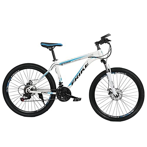 Mountain Bike : LZZB 26 Ruote Mountain Bike Daul Freni a Disco 21 / 24 / 27 velocità Bicicletta da Uomo Telaio in Lega di Alluminio con Forcella Ammortizzata Lock-out per Uomo Donna (Dimensioni: 21 velocità) / 27 Velo