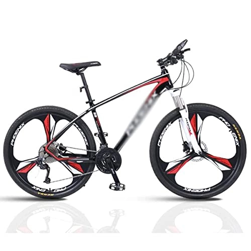 Mountain Bike : LZZB Hardtail Mountain Bike 26 Pollici 27 velocità Telaio in Lega di Alluminio Leggero con Forcella Anteriore Ammortizzatore bloccabile (Dimensioni: 27 velocità, Colore: Blu) / Rosso / 27 velocit