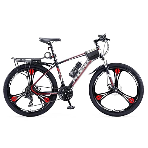 Mountain Bike : LZZB Mountain Bike con 27.5" Ruote per Uomo Donna Adulto e Adolescente Telaio in Acciaio al Carbonio con Freni a Disco Anteriori e Posteriori / Rosso / 24 velocità