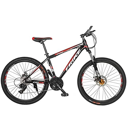 Mountain Bike : LZZB Mountain Bike per Adulti Ruote da 26 Pollici Mountain Trail Bike Telaio in Lega di Alluminio Biciclette da Fuoristrada 21 / 24 / 27 velocità Doppio Freno a Disco (Dimensioni: 24 velocità) / 21 Vel