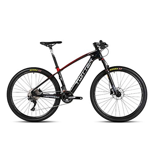 Mountain Bike : Mountain bike 26 / 27.5 pollici SHIMANO M7000-22 velocità adulti Off-Road Bike con pressione dell'aria ammortizzatore e anteriore forcella olio freno, Mens fibra di carbonio biciclette, WineRed, 26*15.5"
