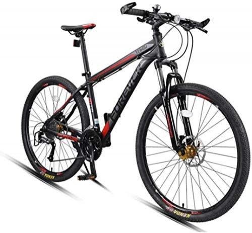 Mountain Bike : Mountain Bike 27.5 Pollici Dual Freno a Disco Rigido di Coda della Bici di Montagna Regolabile Sedile Biciclette Manubrio all-Terrain Fuoristrada (Color : Gray Red)