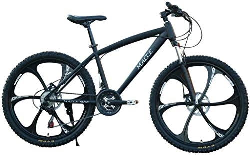 Mountain Bike : Mountain bike Adulti, 26in Acciaio al Carbonio 21 Sospensione velocità della Bicicletta Completa Brake ZHAOSHUNLI (Color : Black)