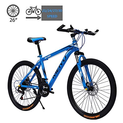 Mountain Bike : Mountain Bike Cambio Biciclette, Double Disc Lega di Alluminio Freni Dirt Bike Mountain Bike, 26 Pollici 21 / 24 / 27 / 30 velocità for Esterni Studente di Scuola AQUILA1125 ( Color : B , Size : 30 Speed )
