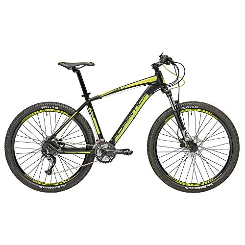 Mountain Bike : Mountain Bike Cicli Adriatica Wing RX 27.5 con telaio in alluminio, freni a disco idraulici, forcella anteriore ammortizzata, ruote da 27, 5", cambio Shimano a 27 velocità (Nero / Verde, 51)