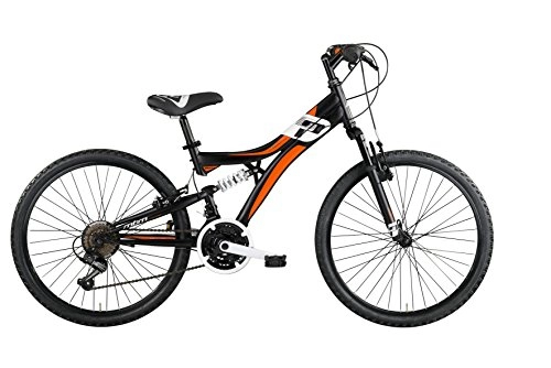 Mountain Bike : Mountain Bike da ragazzo MBM INDY telaio ammortizzato in acciaio (Matt Black, ruote 26 / h43)