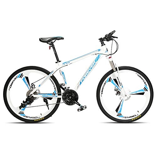 Mountain Bike : Mountain Bike Freni a Disco Sport 26 Pollici 27 velocità Bianco Blu Lega di Alluminio