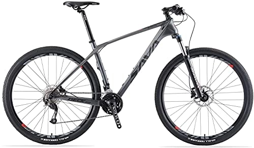Mountain Bike : Mountain bike in carbonio, 29 pollici, 27 velocità, 29 x 38 cm, colore: grigio
