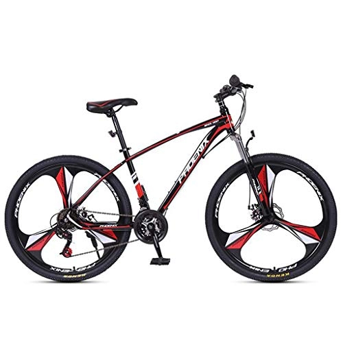 Mountain Bike : Mountain Bike, Mountain Bike / Biciclette, acciaio al carbonio Telaio, doppio freno a disco e sospensioni anteriori e, 26inch / 27inch Spoke Wheels, 24 Velocità ( Color : Black+Red , Size : 27.5inch )