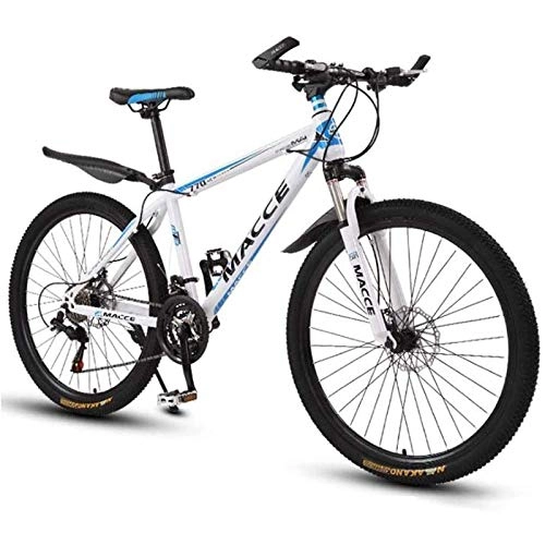 Mountain Bike : Mountain Bike, Mountain Bike da 26 Pollici per Adulti da Uomo E da Donna, Telaio in Acciaio al Carbonio Leggero (Color : White, Size : 27 Speed)