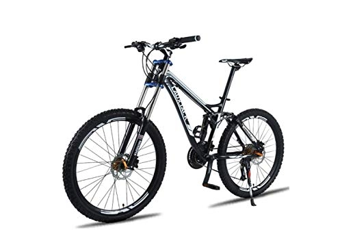 Mountain Bike : Mountain Bike Mountain Bike Unisex, Telaio in Lega Di Alluminio da 26 Pollici, Bicicletta Mtb Doppia Sospensione 24 / 27 Velocità con Doppio Freno a Disco, Nero, 27 velocità