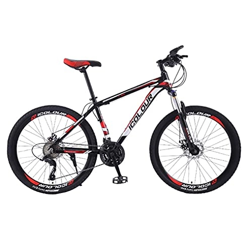 Mountain Bike : Mountain bike per adulti con deragliatore a ruota Bicicletta con telaio in alluminio leggero e robusto con freni a doppio disco a 21 velocità a 3 razze Forcella ammortizzata(Size:24in)