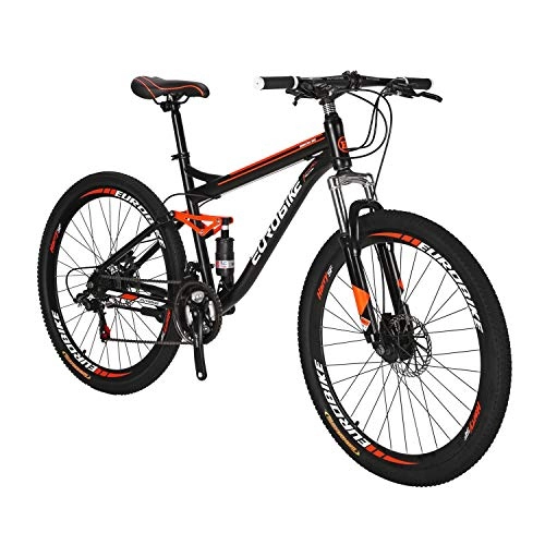 Mountain Bike : Mountain Bikes S7 27.5 "21Speeds Freno a Doppio Disco Sospensione Completa Mountain Bike MTB BlackOrange