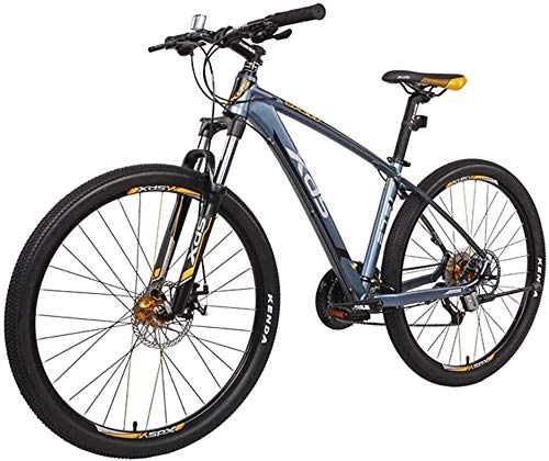 Mountain Bike : Nologo Bicicletta Biciclette for Adulti Montagna, 27.5 inch Anti-Slip Biciclette, Telaio in Alluminio Hardtail Mountain Bike con Doppio Freno a Disco, 27-velocità Biciclette, Giallo, 17, 5