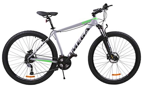 Mountain Bike : OMEGA BIKE Spark, Bicicletta, Bici da Strada, Mountain Bike. Unisex-Adulti, Grigio / Verde, 27.5