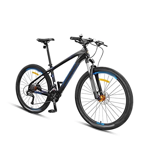 Mountain Bike : paritariny Biciclette Complete di Cruiser, Ammortizzatore a velocità variabile da Uomo in Fibra di Carbonio in Fibra di Carbonio Doppio Ammortizzatore (Color : Black Blue, Size : 27)