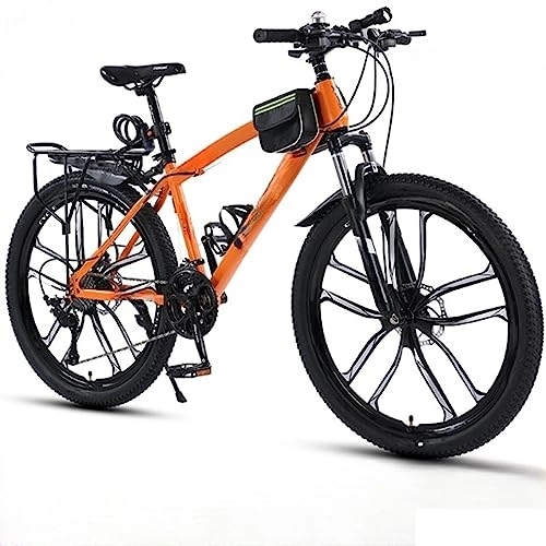 Mountain Bike : PASPRT Bici elettrica per Adulti, Mountain Bike a Doppia Sospensione, Mountain Bike a velocità variabile da 26 Pollici, Facile da trasportare, portante 120 kg (Orange 27 speeds)