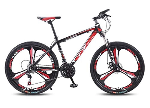 Mountain Bike : QJ Mountain Bike, 21 velocità Ammortizzante Road Racing da 24 Pollici Leggero Spostamento della Gioventù Biciclette, Rosso