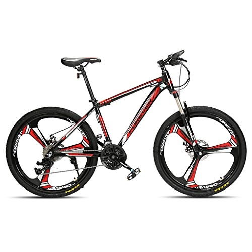 Mountain Bike : Qj Mountain Bike Bicicletta 30 velocità MTB 26 Pollici Telaio in Lega di Alluminio Sospensione Bici, White Red