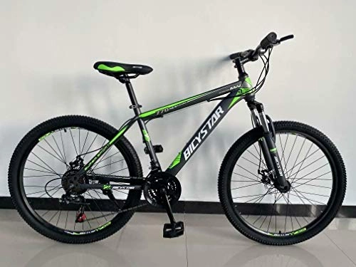 Mountain Bike : Reset Bici Bicicletta MTB 29 BICYSTAR 21V Nero Verde