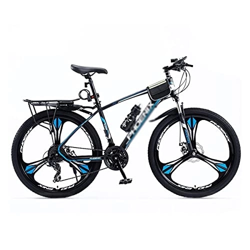 Mountain Bike : Ruota da 27, 5 pollici Mountain Bike da uomo a 24 velocità Freni a doppio disco Telaio in acciaio al carbonio con sospensione anteriore per un sentiero di montagna (dimensioni: 24 velocità, colore: blu