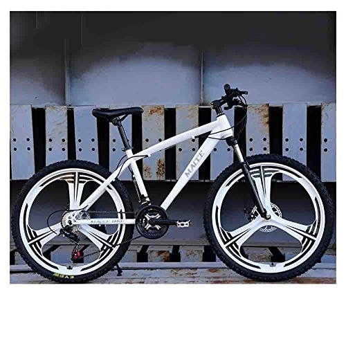 Mountain Bike : RYP Bici da Strada Mountain Bike Bicicletta Mountain Bike MTB Adulti Strada Biciclette for Uomini e Donne 26in Ruote Regolabile velocità Doppio Freno a Disco (Color : White, Size : 24 Speed)