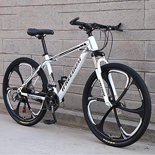 Mountain Bike : SANJIANG Mountain Bike 21 / 24 / 27 / 30 velocità con Freno A Doppio Disco City Bike 24 / 26 Pollici Adattamento per Tutti I Terreni Sospensione Ammortizzatore Anteriore con Coda Rigida, C-26in-30speed