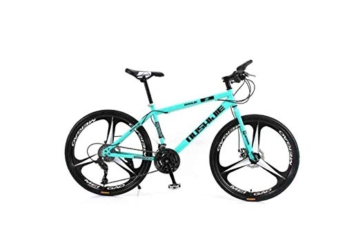 Mountain Bike : SEESEE.U Mountain Bike Unisex Mountain Bike 21 / 24 / 27 / 30 velocità Telaio in Acciaio al Carbonio da 26 Pollici Ruote a 3 Razze Bicicletta Doppio Freno a Disco per Studente, Blu, 24 velocità