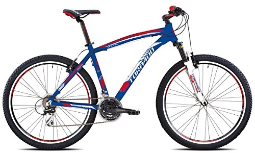 Mountain Bike : TORPADO MTB Plutone 27, 5'' Blu / Rosso 3x7v TY300 Taglia 49 (MTB Ammortizzate) / MTB Plutone 27, 5'' Red / Blue 3x7s TY300 Taglia 49 (MTB Front Suspension)