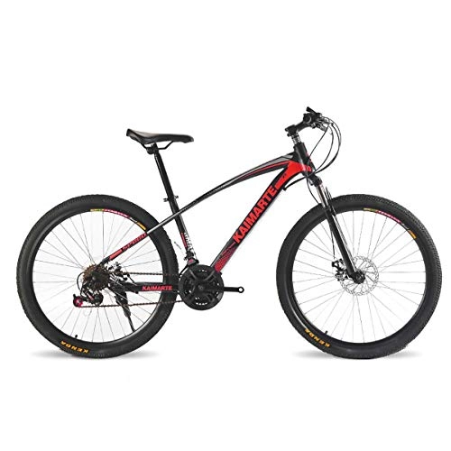 Mountain Bike : Unisex Hardtail Mountain Bike, 24 Pollici con Forcella Ammortizzata e Freno a Disco, 21 / 24 / 27 velocità - per Studente, Bambino, Adulto, Red, 24Speed