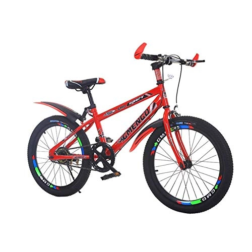 Mountain Bike : WGXY Bici per Bambini, Mountain Bike, Ciclismo Uomo e Donna, 20 / 22 Pollici, Telaio in Acciaio al Carbonio, Bicicletta con Cambio a 6 velocità, Rosso, 22in