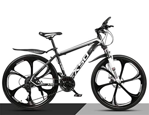 Mountain Bike : WJSW Mountain Bike da 26 Pollici a Doppia Sospensione con Ammortizzazione, Bicicletta MTB da Uomo per Adulto (Colore: Bianco Nero, Dimensioni: 30 velocità)
